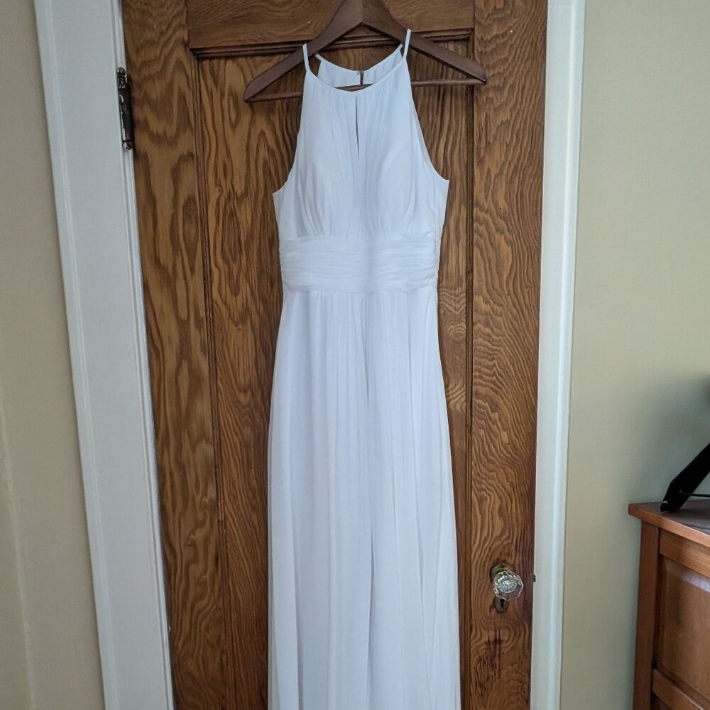 Azazie White Floor-Length Dress